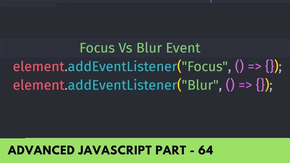 Handling the Blur Event with addEventListener